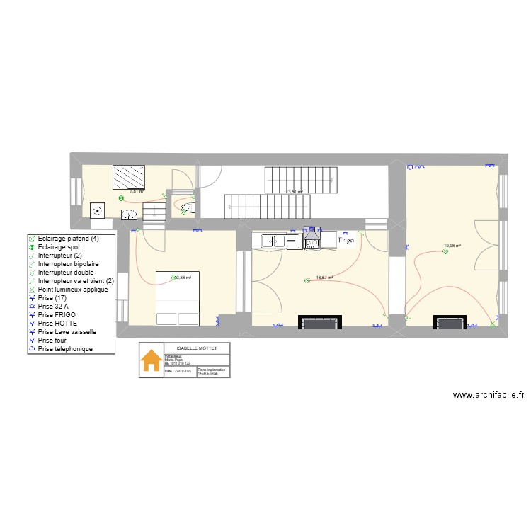 ISABELLE MOTTET 1-ér ETAGE. Plan de 0 pièce et 0 m2