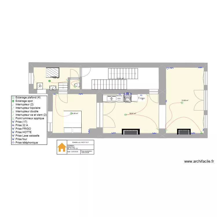 ISABELLE MOTTET 1-&eacute;r ETAGE. Plan de 