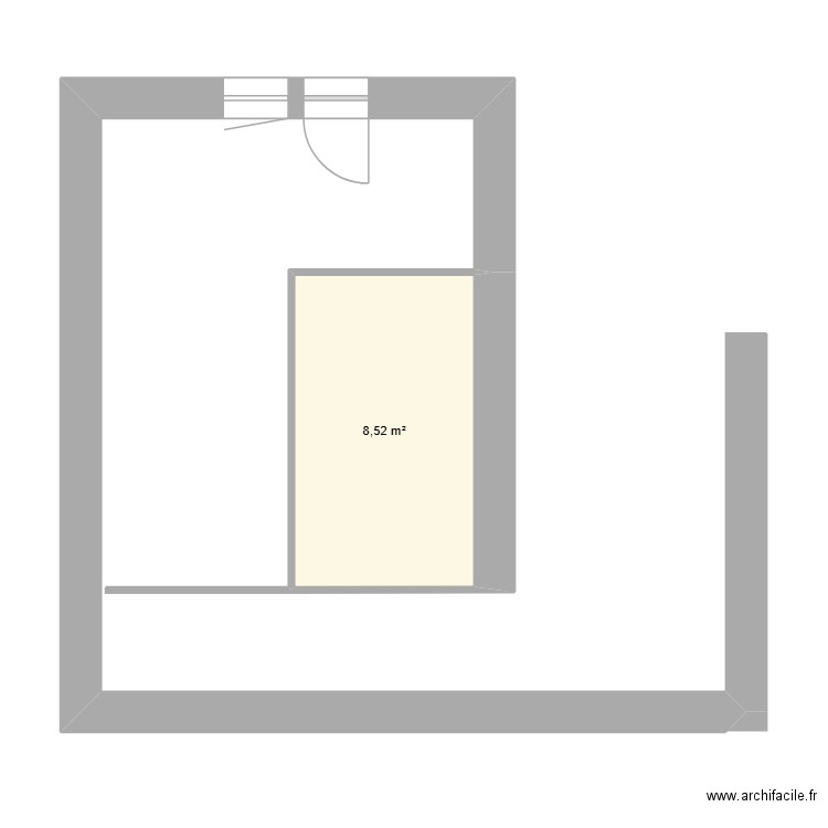 Lavennier. Plan de 1 pièce et 9 m2