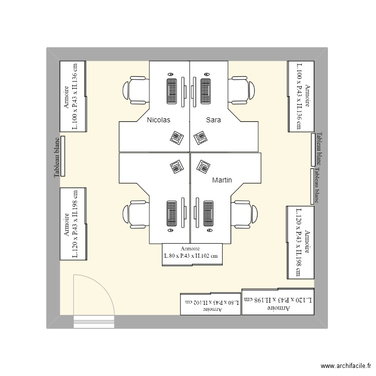 Bureau Guyenne. Plan de 0 pièce et 0 m2