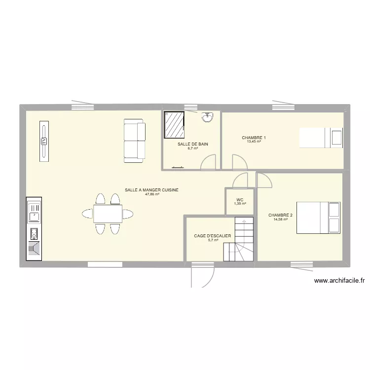 RDC. Plan de 6 et 105 m² RDC. Plan de 6 et 105 m²