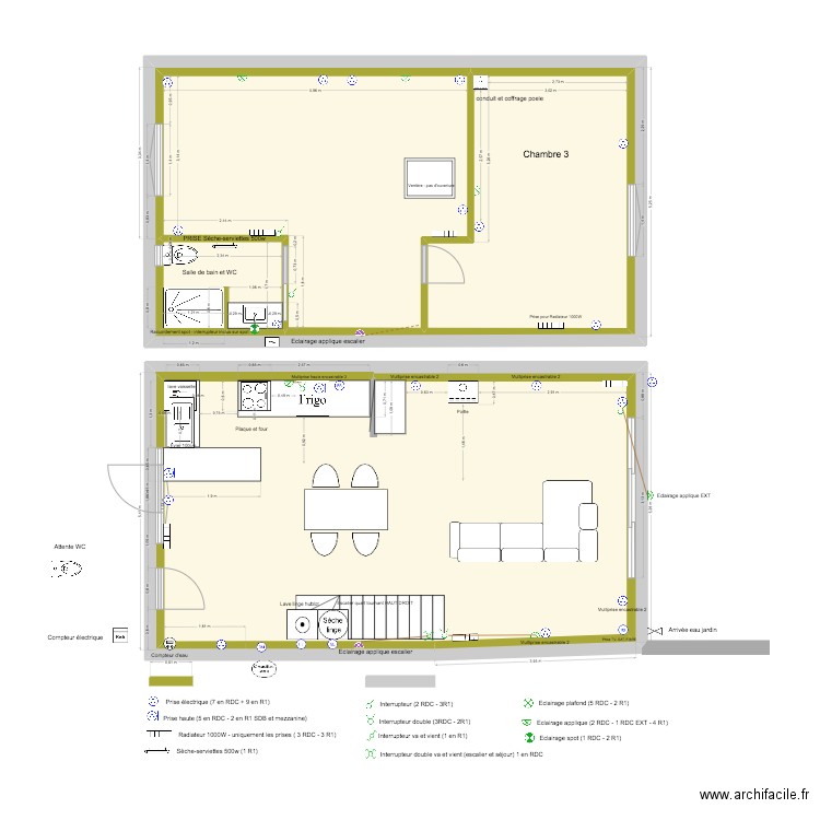PLANS MAISON mai poele mai 2025. Plan de 6 pièces et 190 m2