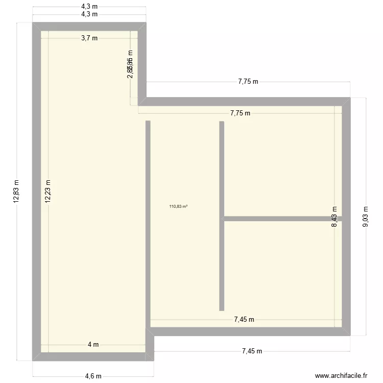 Houthem Etage. Plan de 1  et 111 m²
