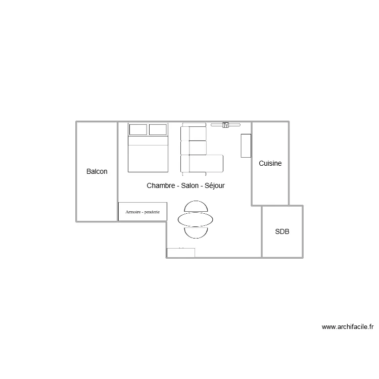 NFD. Plan de 4 pièces et 4 m²
