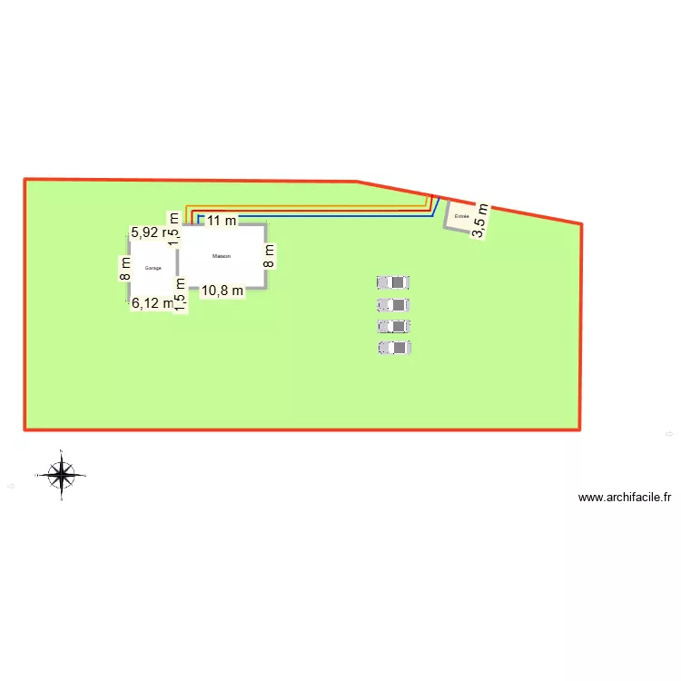 Maison. Plan de 4 et 2105 m² Maison. Plan de 4 et 2105 m²