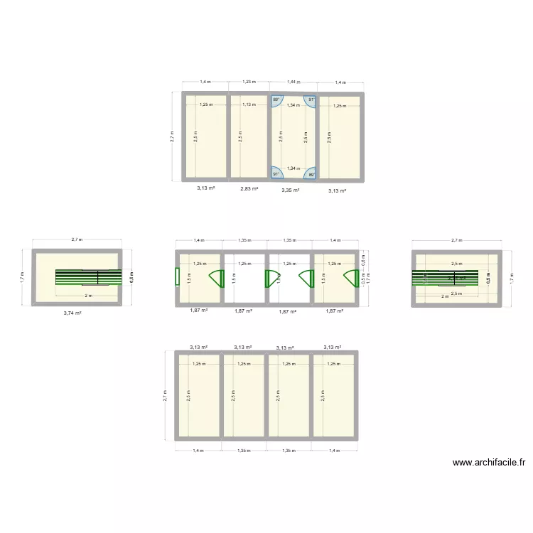 OCP UNITE DE DECONTAMINATION 2. Plan de 14 pièces et 40 m²