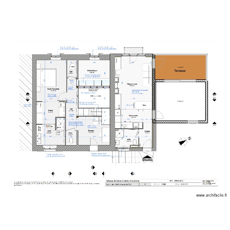 Surélévation Hertig/Mottaz. Plan de 2 pièces et 29 m2
