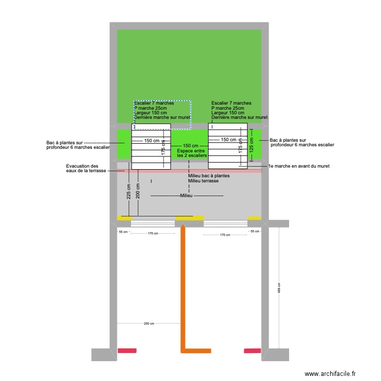 Construction Banning 83 Rez Jardin - Détails cour anglaise. Plan de 0 pièce et 0 m2