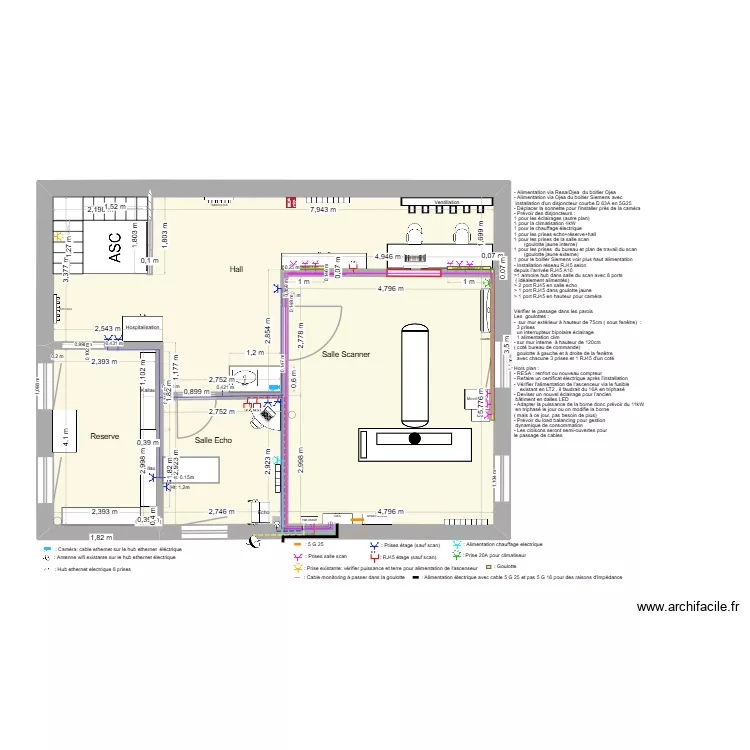 Etage Scanner - M. Oj&eacute;a - Prises -  26 mai 2026. Plan de 4  et 75 m²