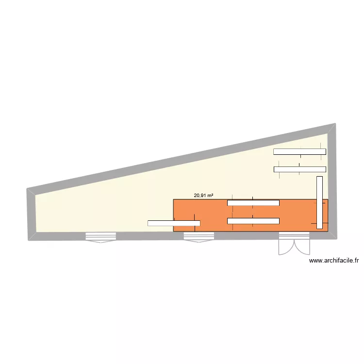 abri v&eacute;los 3. Plan de 1  et 21 m²