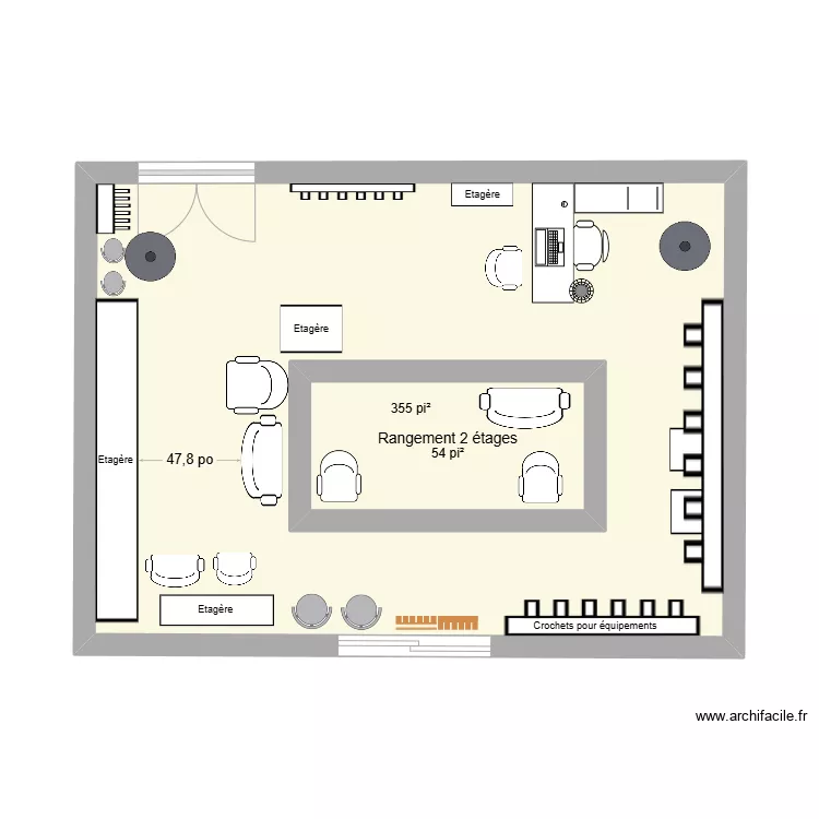 Bureau Pr&ecirc;t d'&eacute;quipement N-Carlisle EXISTANT. Plan de 
