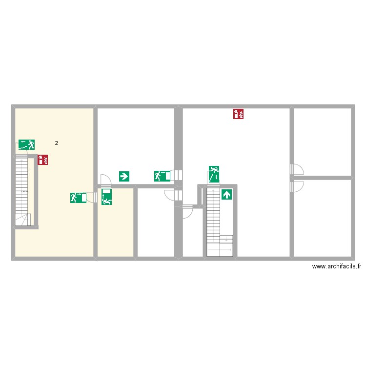 2emeA. Plan de 11 pièces et 275 m2