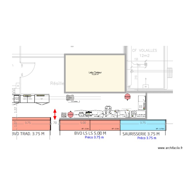 Arrière Trad FC Epinal. Plan de 1 pièce et 15 m2