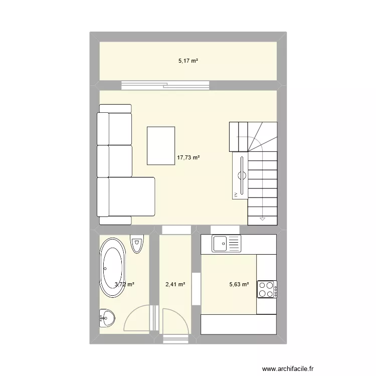 zbi. Plan de 7  et 55 m²