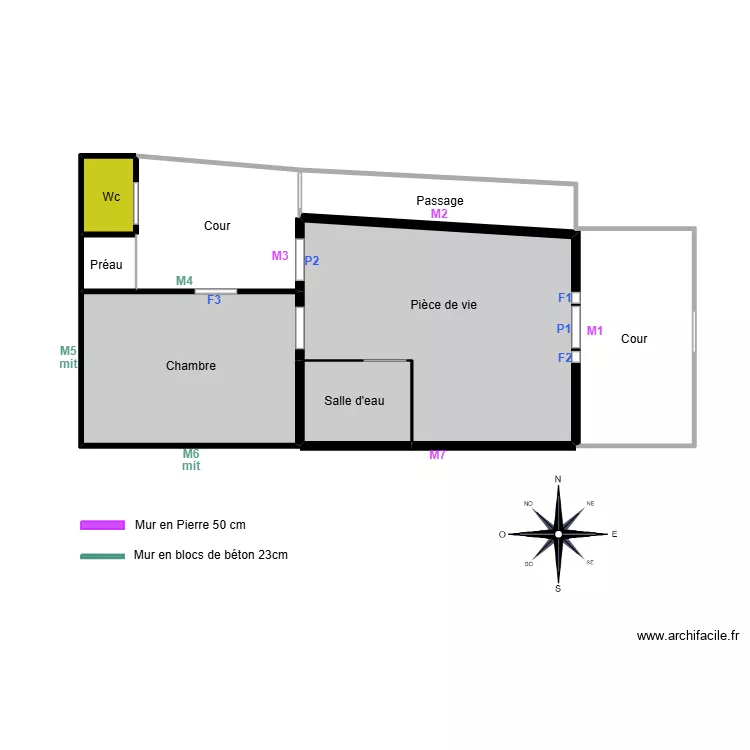 Mainguy l'ile d'yeu dpe. Plan de 7  et 49 m²