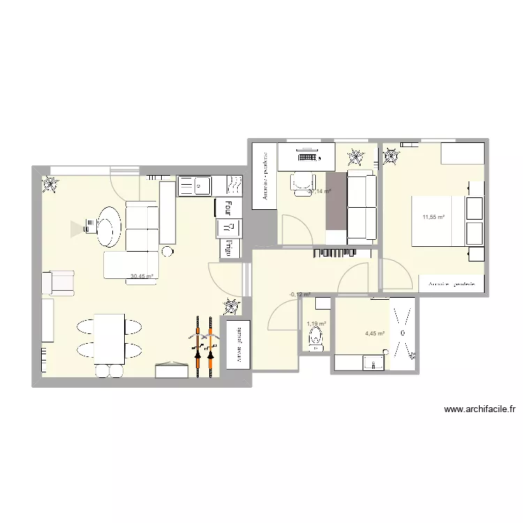 Appart R&eacute;gis v3. Plan de 