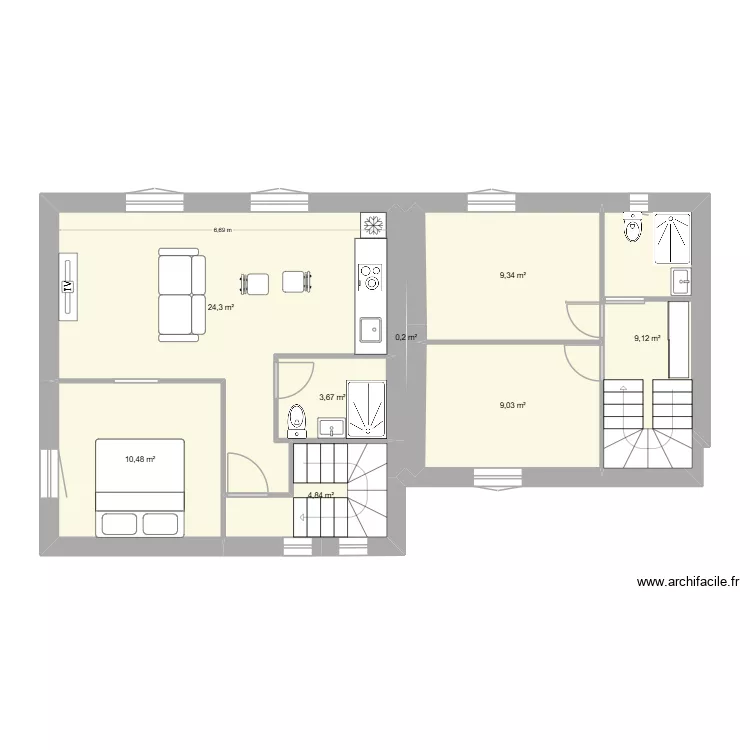 CHANTE COUCOU1 etage. Plan de 8 et 71 m² CHANTE COUCOU1 etage. Plan de 8 et 71 m²