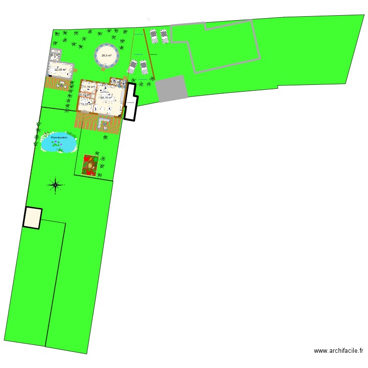 Projet SJDJ V3.0. Plan de 21 pièces et 371 m2