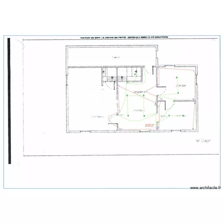 Plan ETAGE salle de jeu et chambres enfants. Plan de 