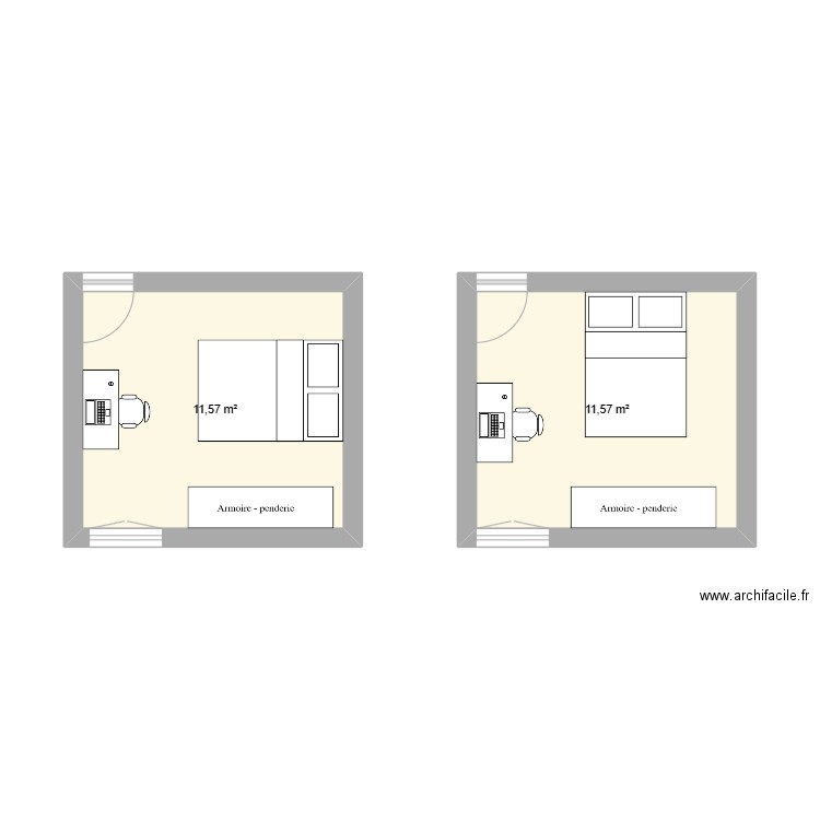 Brillac. Plan de 2 pièces et 23 m2