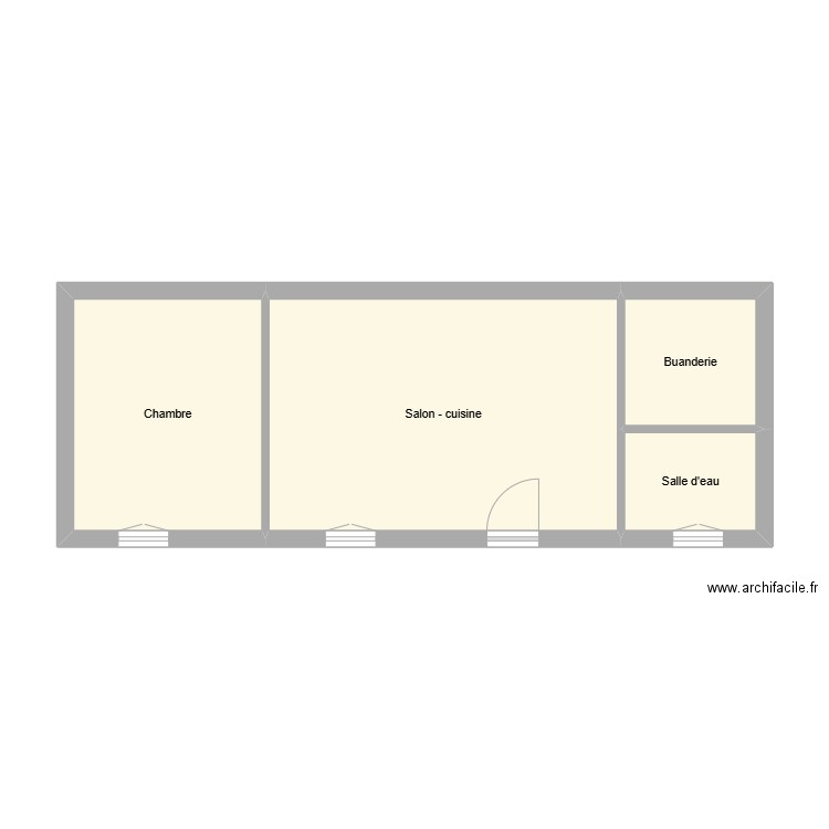 Salem location. Plan de 4 pièces et 37 m2