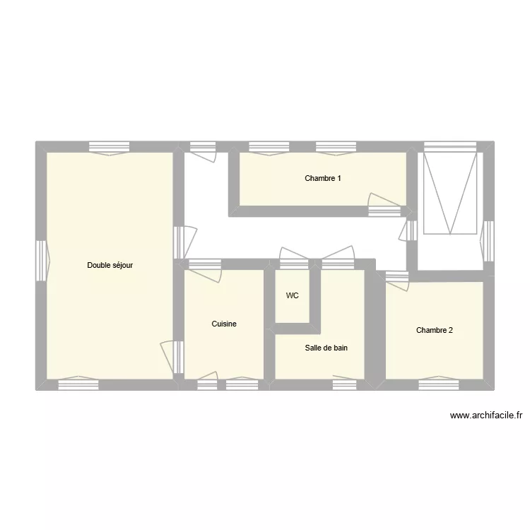 maison1. Plan de 6  et 39 m²