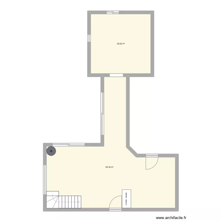 Ty Naja. Plan de 2  et 83 m²