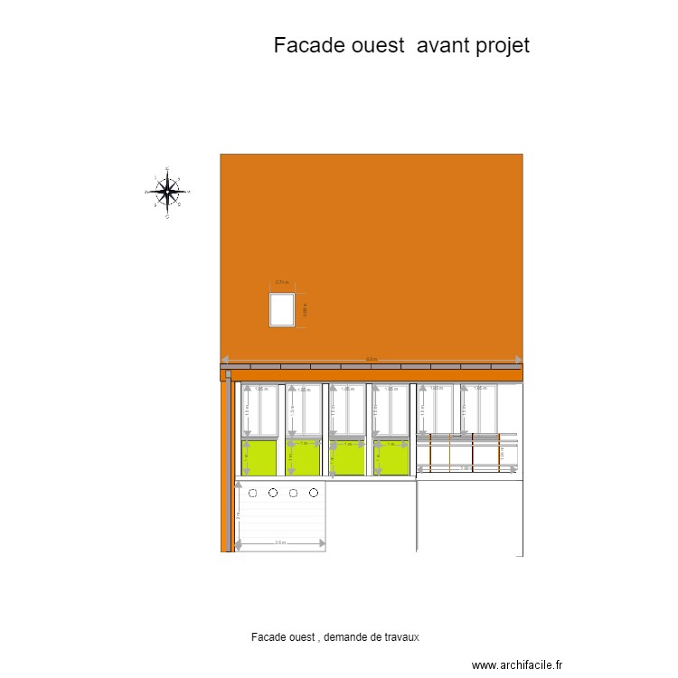 facade ouest avant projet .2. Plan de 0 pièce et 0 m2