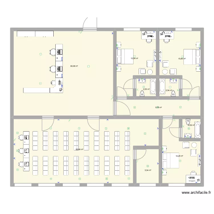 plan Nael Vilus. Plan de 10  et 188 m²