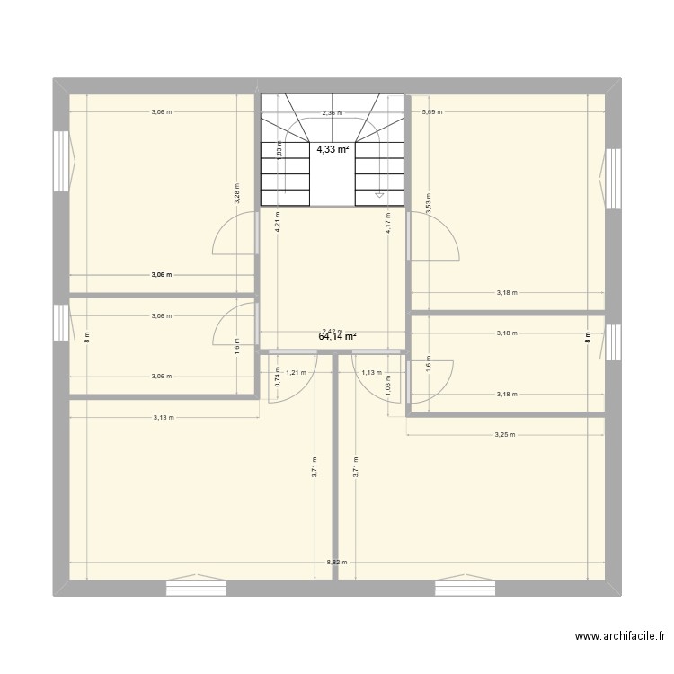 kiki2. Plan de 2 pièces et 73 m2