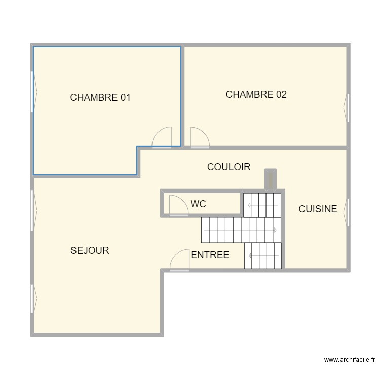 RDC NIMES APPART. Plan de 5 pièces et 74 m2