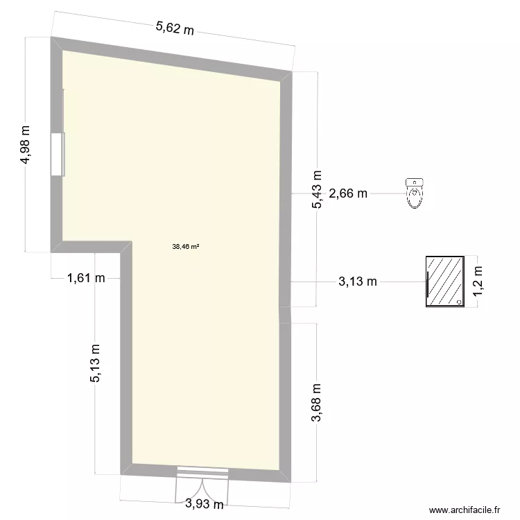 jac. Plan de 1  et 38 m²