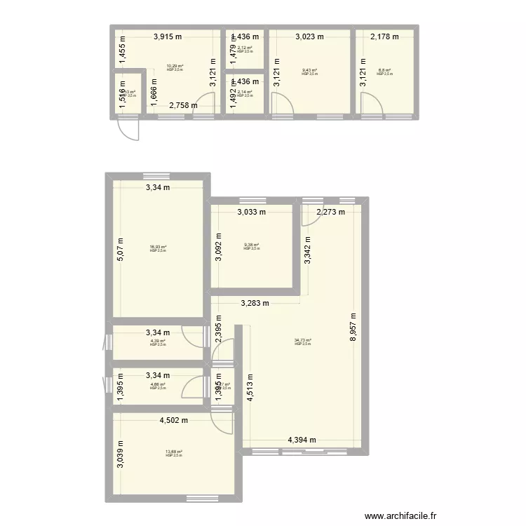 ARMAND ACTUALISER. Plan de 13  et 117 m²