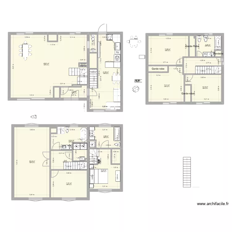 182 Haendel R&eacute;no APRES REV3. Plan de 27  et 213 m²
