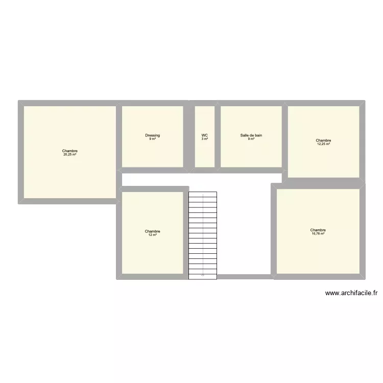 etage maison. Plan de 7 Pièces et 82 m² etage maison. Plan de 7 Pièces et 82 m²