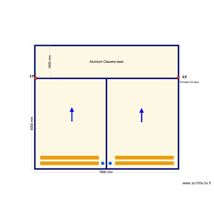 Pizzeti. Plan de 3 pièces et 52 m2