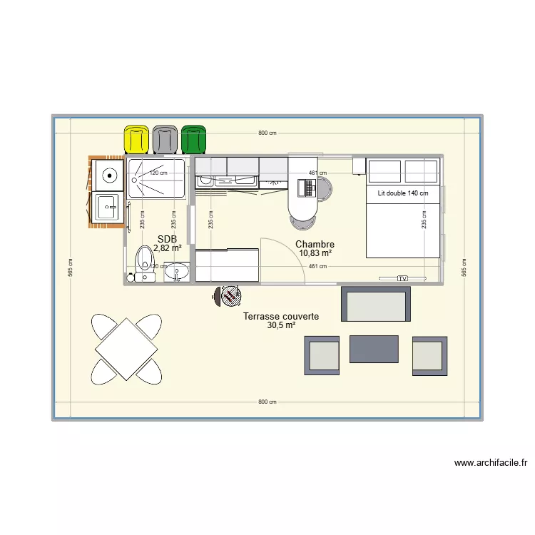 Plan container 20 pieds (2). Plan de 