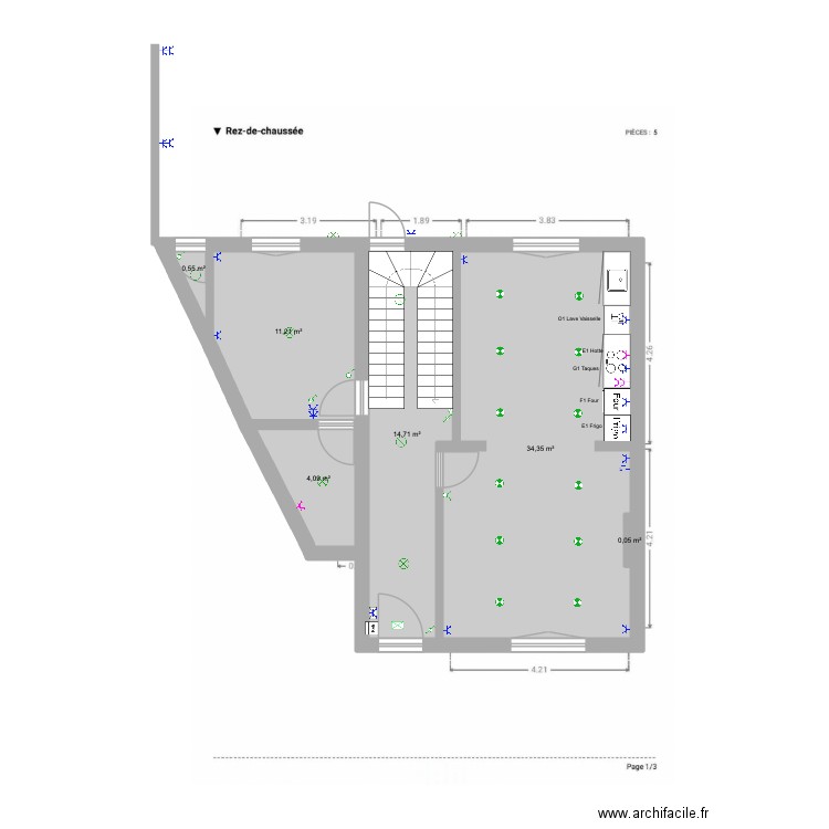 CSE RDC - PLAN ELEC. Plan de 6 pièces et 65 m2