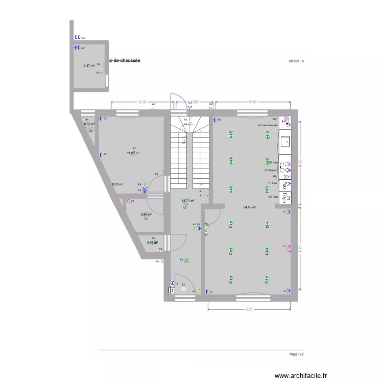 CSE RDC - PLAN ELEC. Plan de 8  et 68 m²