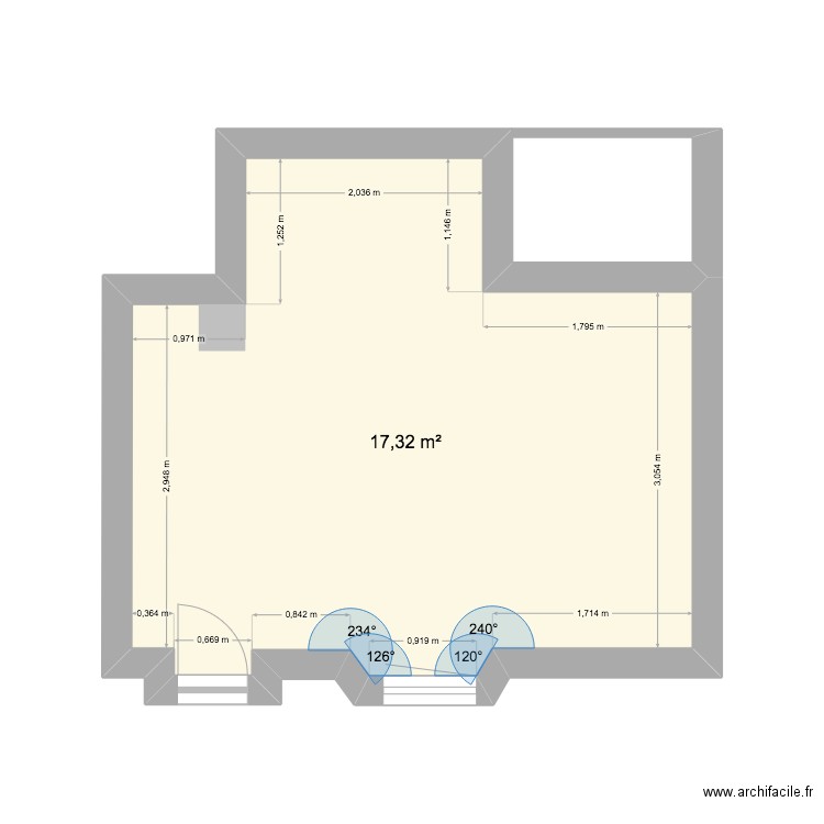 Studio Le chalet. Plan de 1 pièce et 17 m2