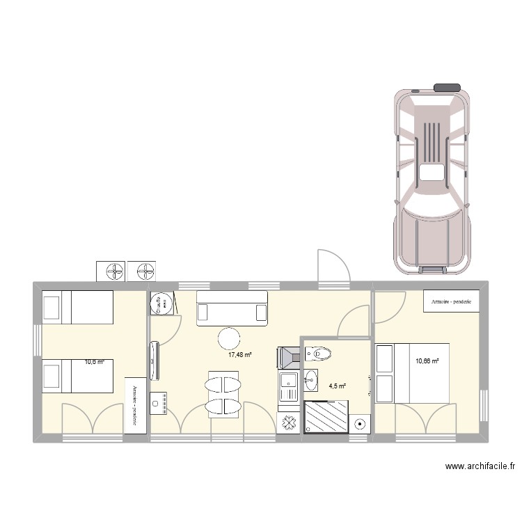 Adaline pmr. Plan de 4 pièces et 43 m2
