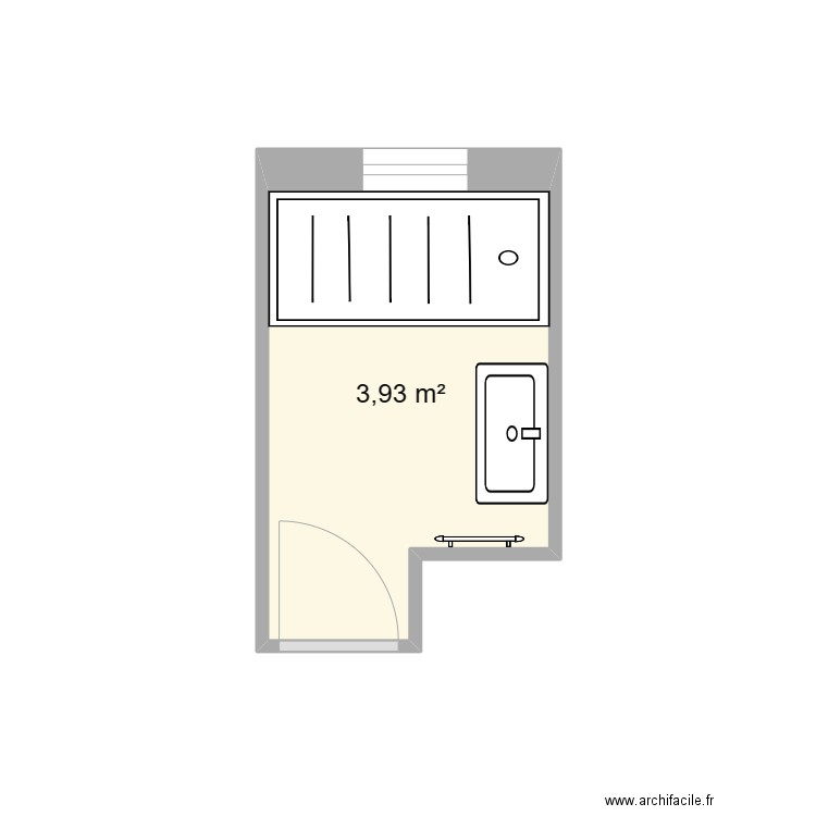 desloges anna. Plan de 1 pièce et 4 m2