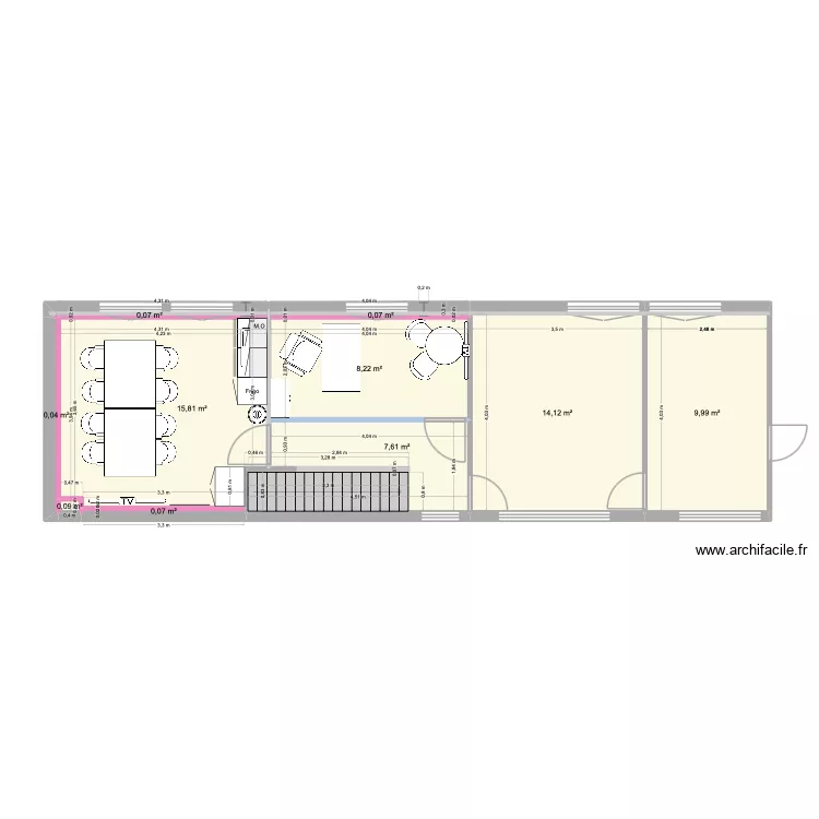 PROJET 4: MEZZA/ ARCHIVES / BUREAUX. Plan de 10  et 56 m²