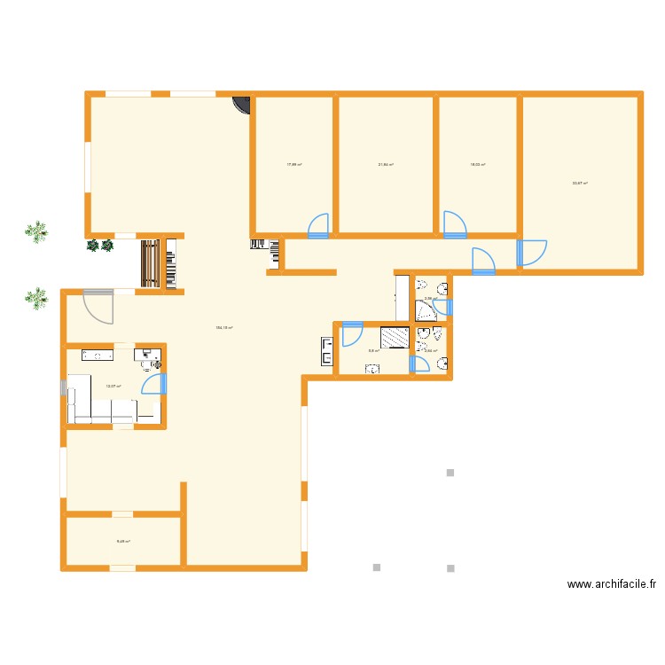 PLANCORTAL KA. Plan de 10 pièces et 278 m2