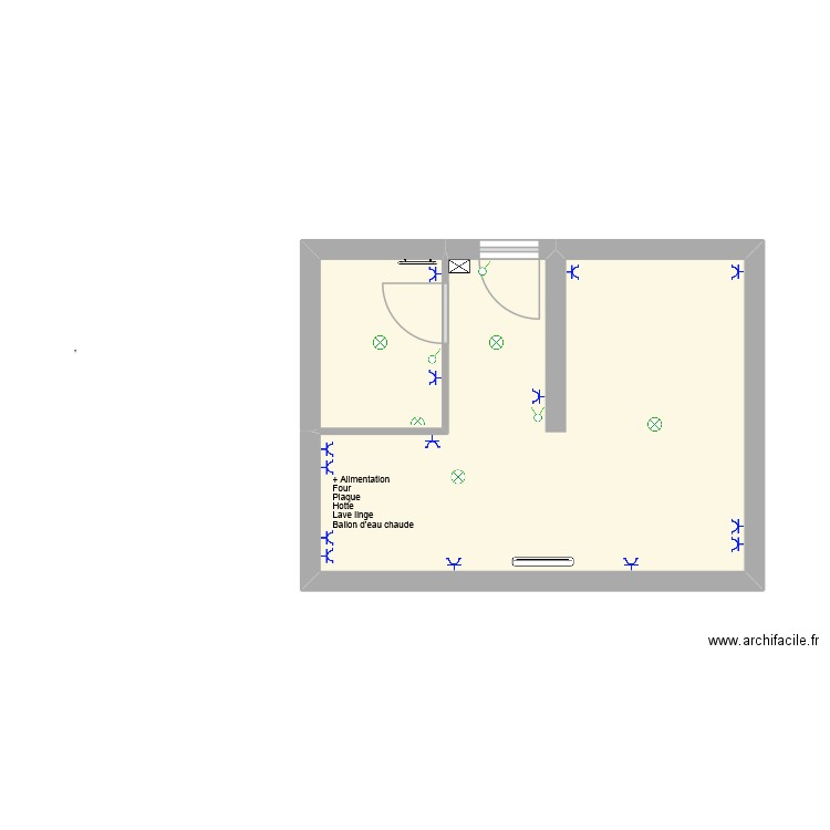 biscan. Plan de 2 pièces et 23 m2