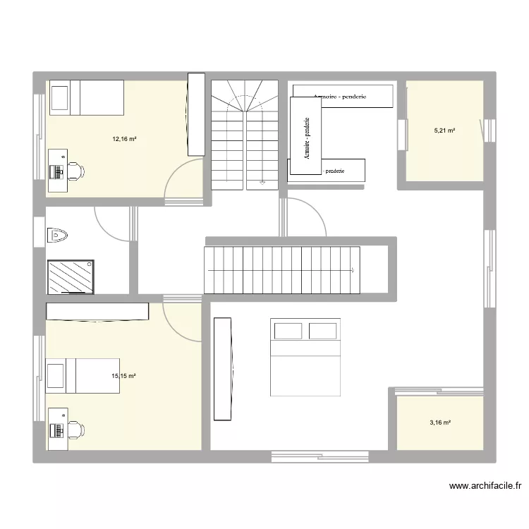 etage. Plan de 4  et 36 m²