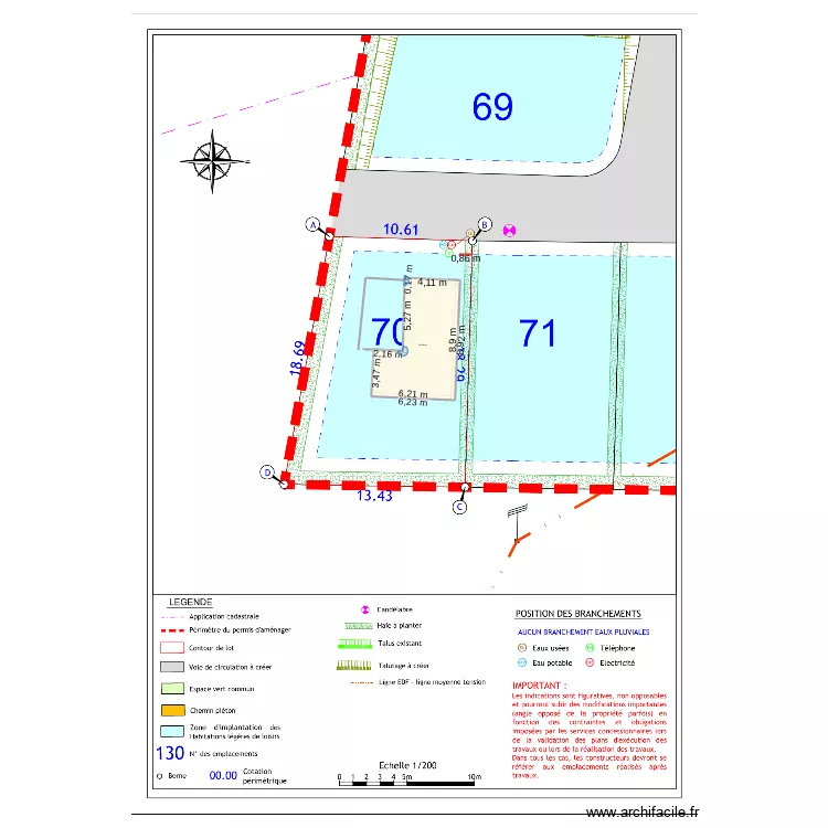 essais b. Plan de 1  et 44 m²