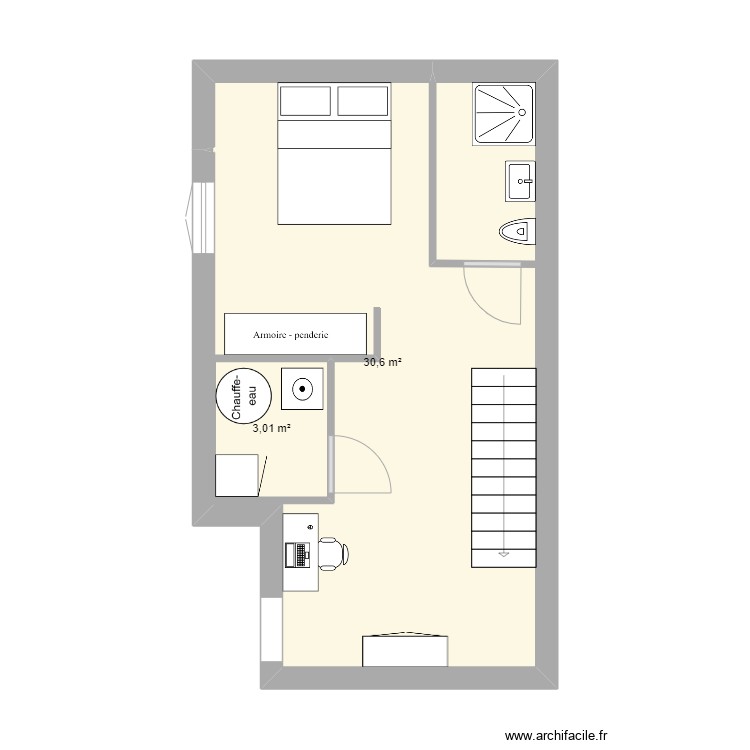 Etage option 2. Plan de 0 pièce et 0 m2