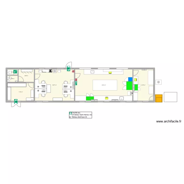 LABO THUIR. Plan de 7  et 105 m²