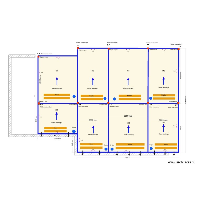 Finnigan 3 modules parfait arche v2. Plan de 8 pièces et 131 m2